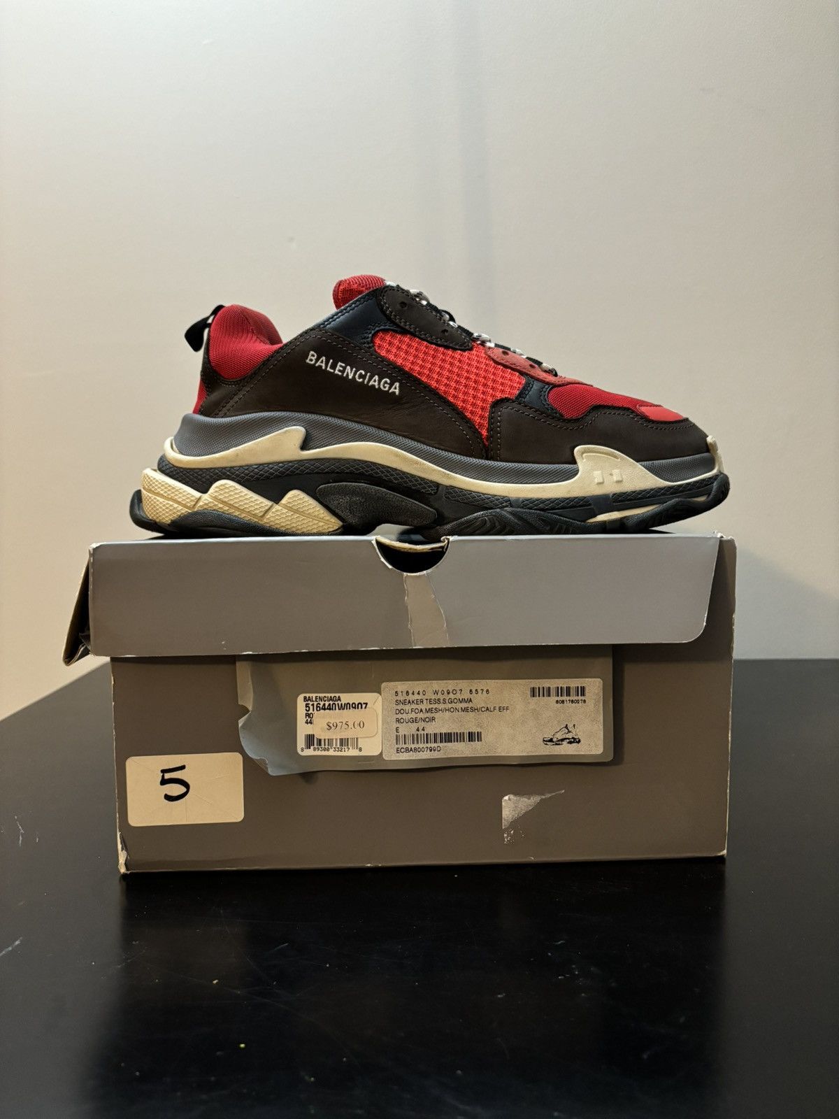 Balenciaga Triple S Red Black Beige