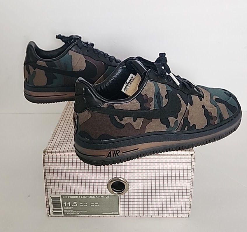 Nike sz. 11.5 Nike Air Force 1 Low Max Air VT QS Camo 530989 090 Size US 11.5 / EU 44-45 - 3 Thumbnail
