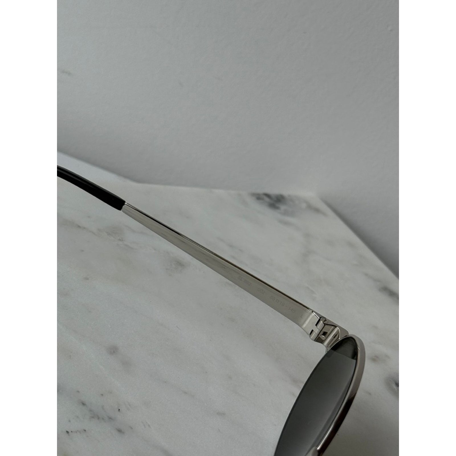 Saint Laurent Paris NEW Saint Laurent SL692 Oval Metal Sunglasses in Silver Size ONE SIZE - 6 Thumbnail