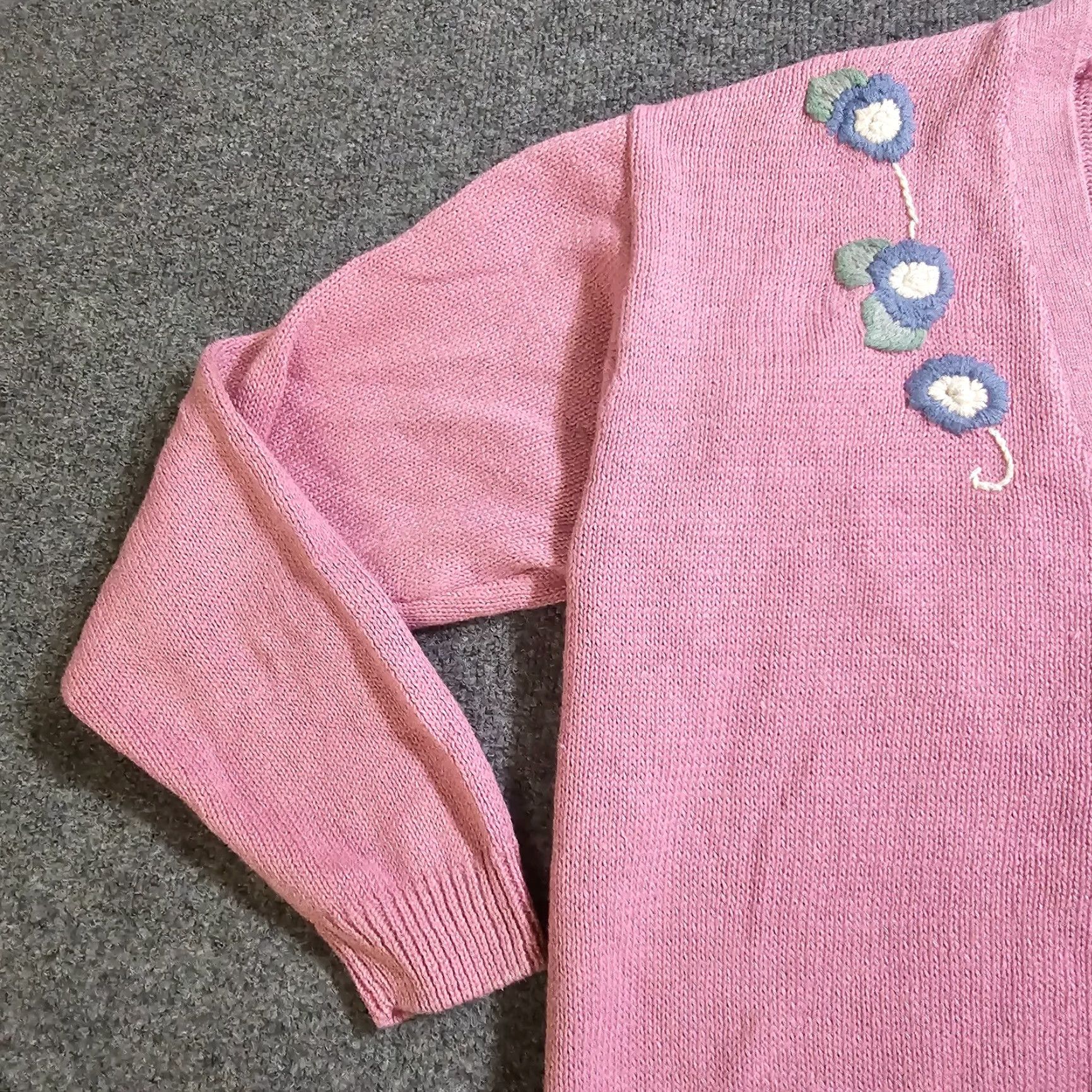 Pinko John Henry Cardigan Sweater Womens Small Pink Floral Embroidery V-Neck Size S / US 4 / IT 40 - 5 Thumbnail