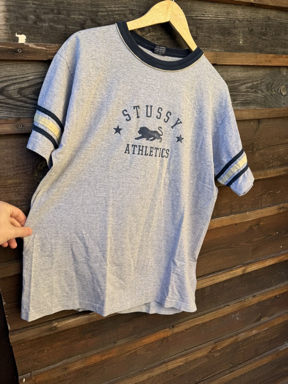 Stussy × Vintage 1980’s Stussy Athletics Lion Grey vintage t-shirt tee USA Size US L / EU 52-54 / 3 - 8 Thumbnail