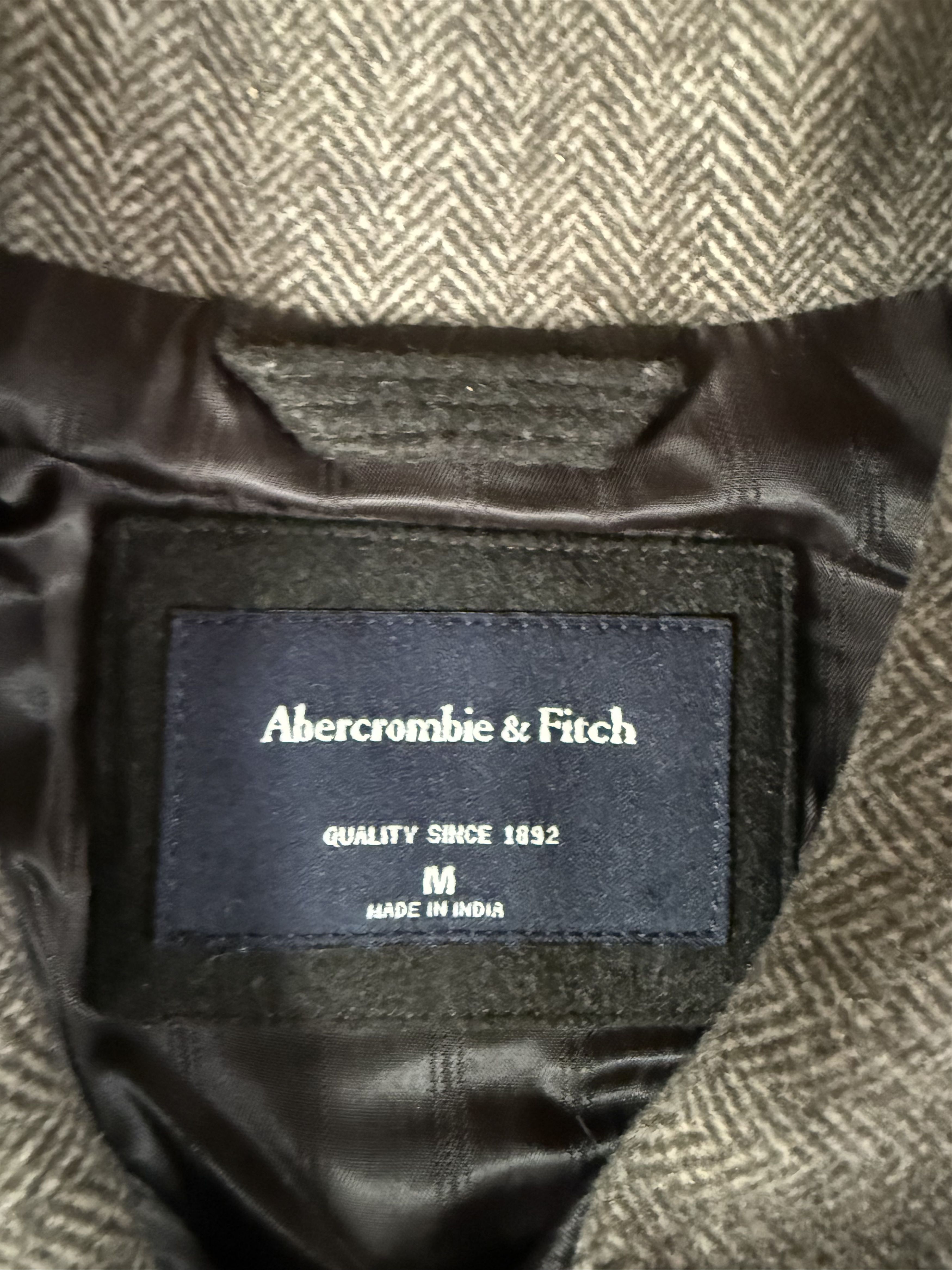 Abercrombie & Fitch Wool-Blend Herringbone Jacket Size US M / EU 48-50 / 2 - 2 Thumbnail