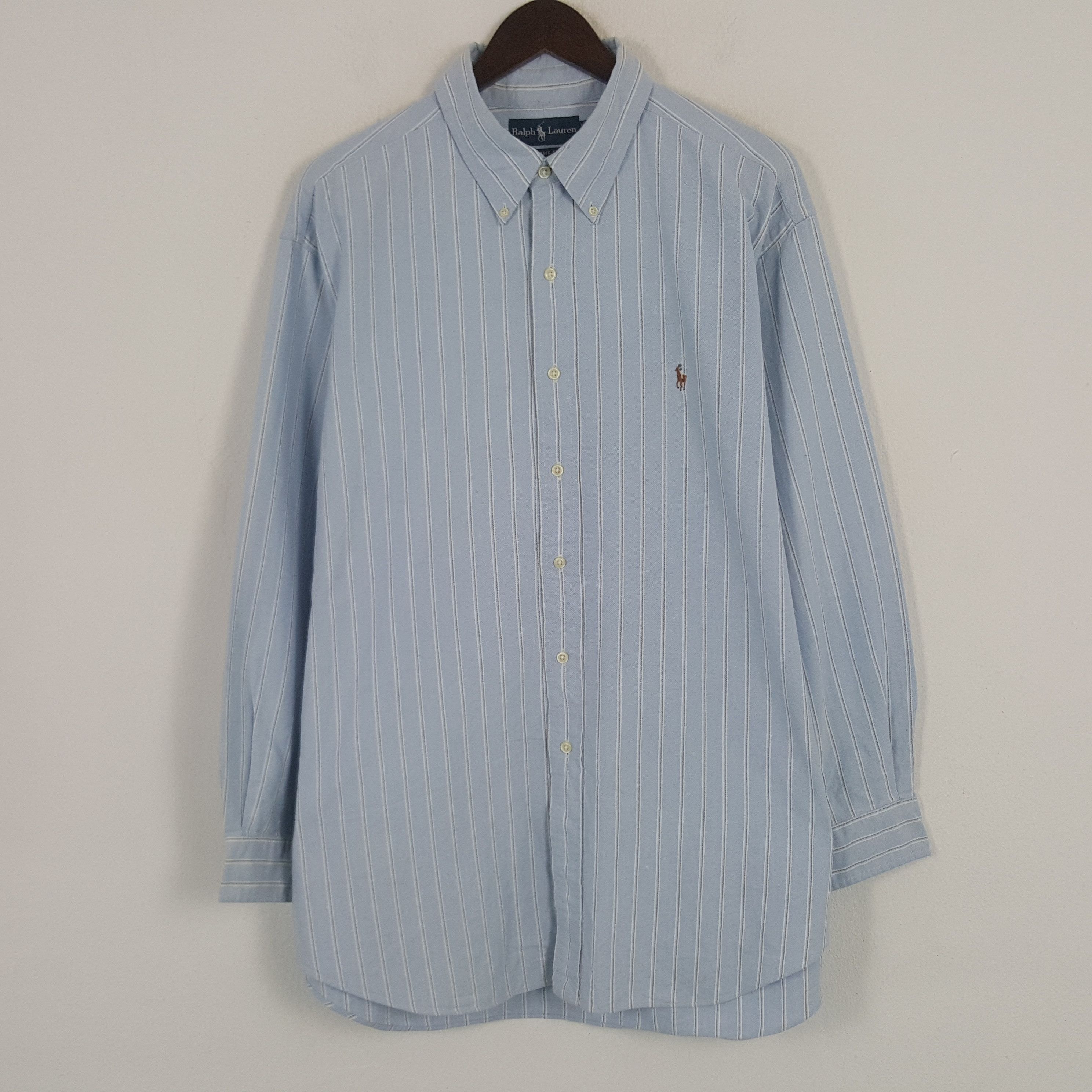 Ralph Lauren × Vintage Vintage Ralph Lauren Classic Fit Striped Button Up Shirt Size US M / EU 48-50 / 2 - 1 Thumbnail
