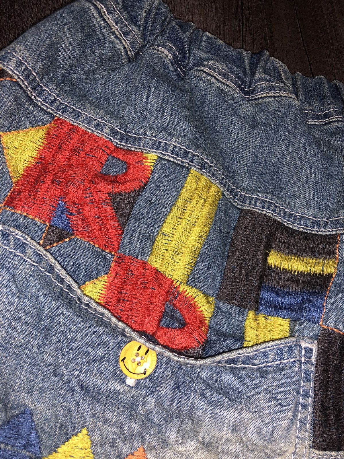 Designer Vintage Kriff Mayer Sport Wear Jeans Patchwork Design Size 34" / US 12 / IT 48 - 14 Thumbnail