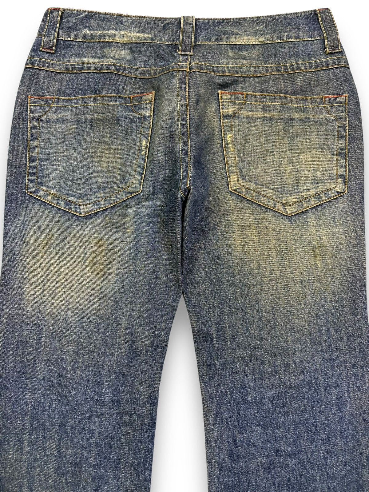 If Six Was Nine Vintage Vanquish Mud Wash Flare Distressed Grunge Jeans Size US 33 - 11 Thumbnail