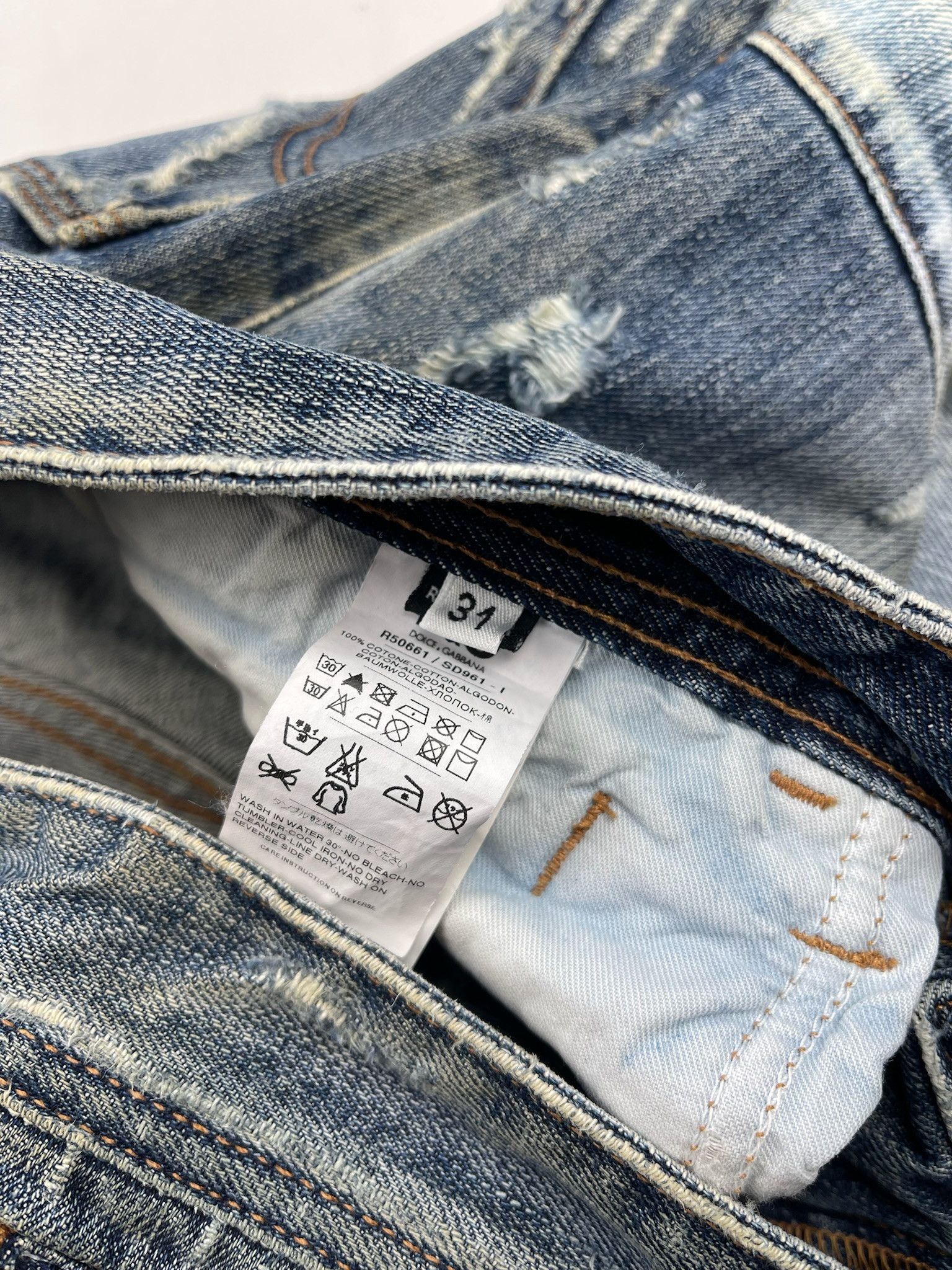 Dolce & Gabbana Vintage Dolce Gabbana Jeans Distressed Denim Size US 31 - 7 Thumbnail