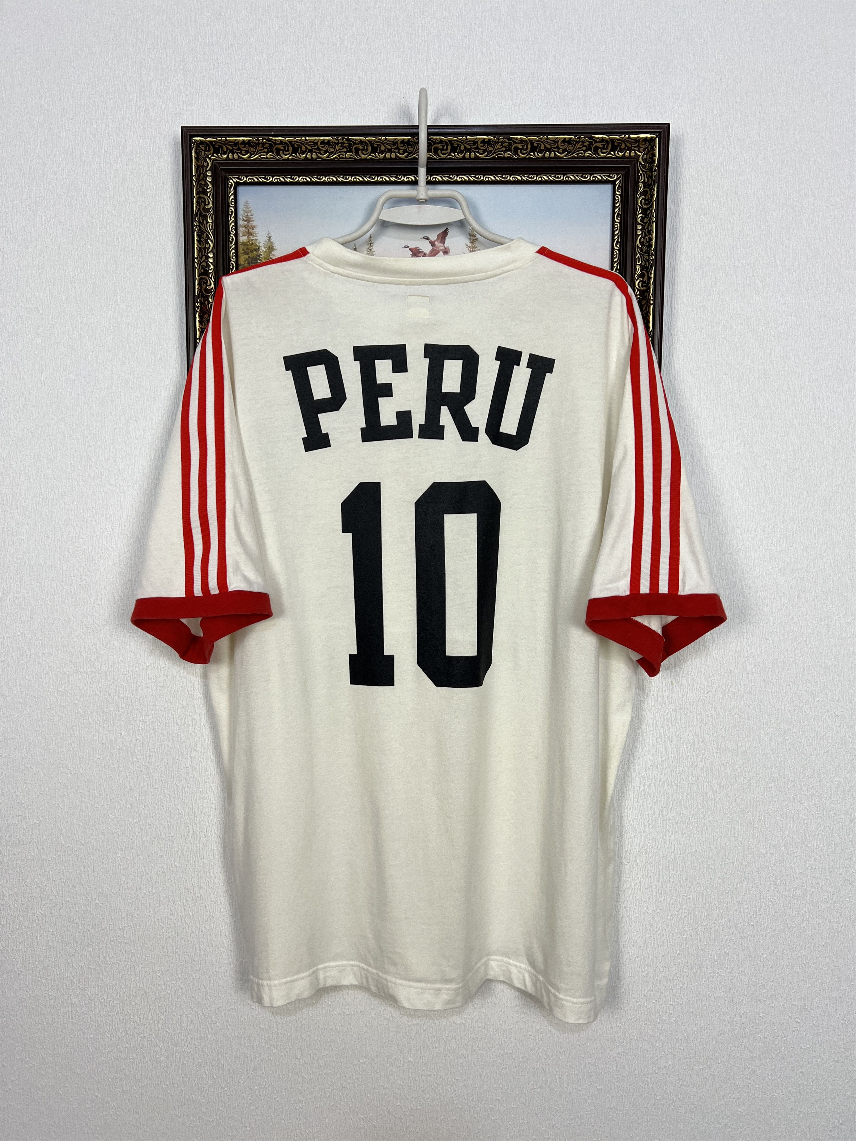 Adidas Vintage Adidas Originals Peru Football Shirt Soccer White Size US XL / EU 56 / 4 - 9 Thumbnail