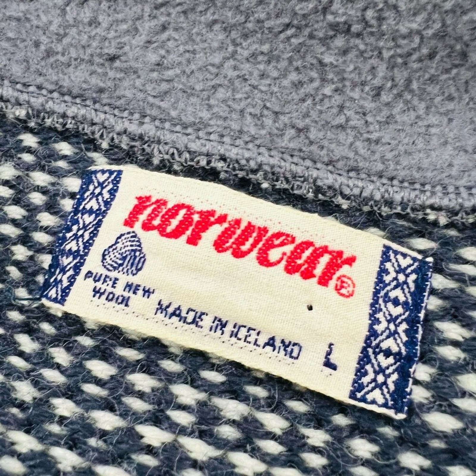 Vintage Norwear 100% Wool 1/4 Zip Sweater Nordic Pullover Large Size US L / EU 52-54 / 3 - 6 Thumbnail