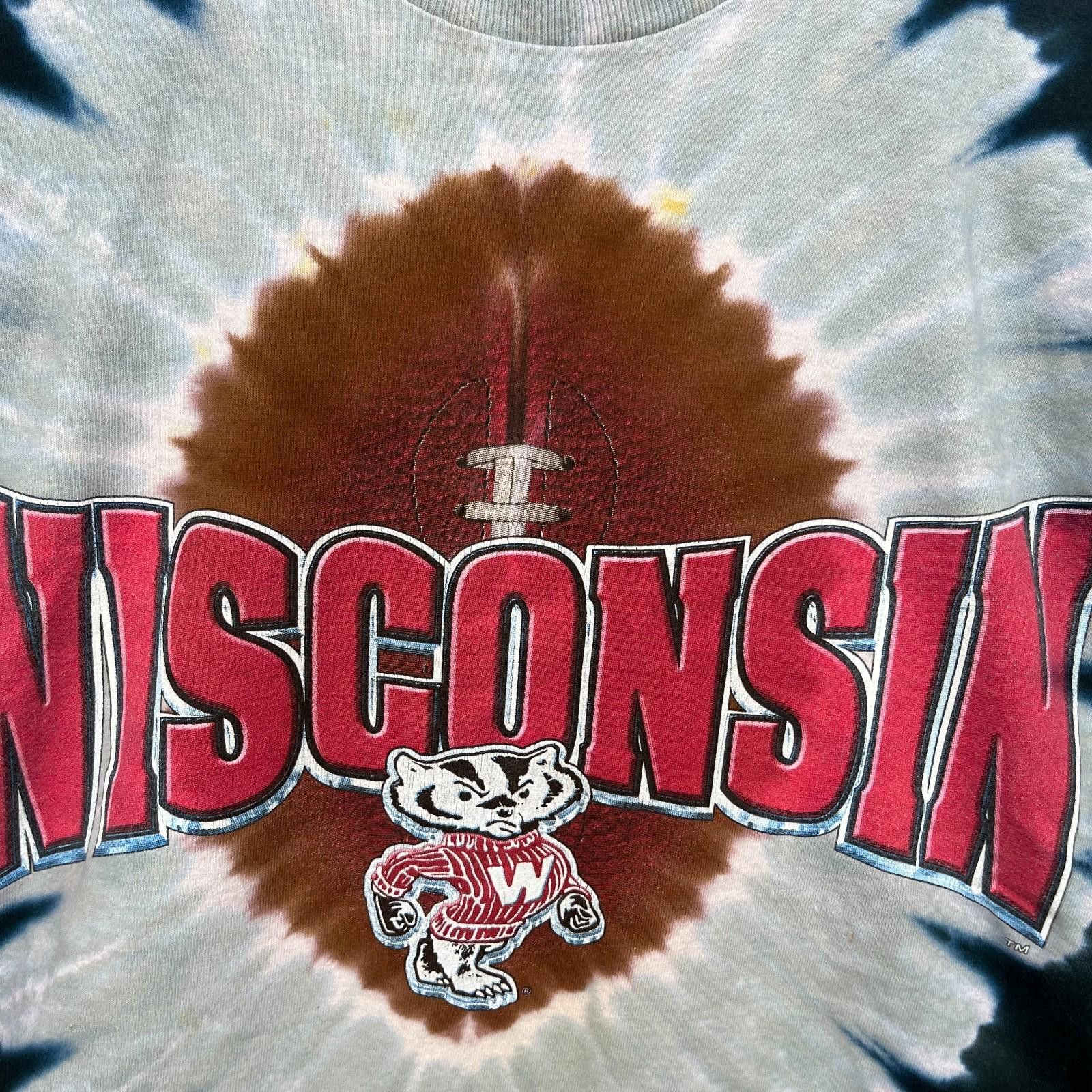 Liquid Blue Vintage 90s Wisconsin Badgers Liquid Blue Tie Dye T Shirt XL Size ONE SIZE - 3 Thumbnail