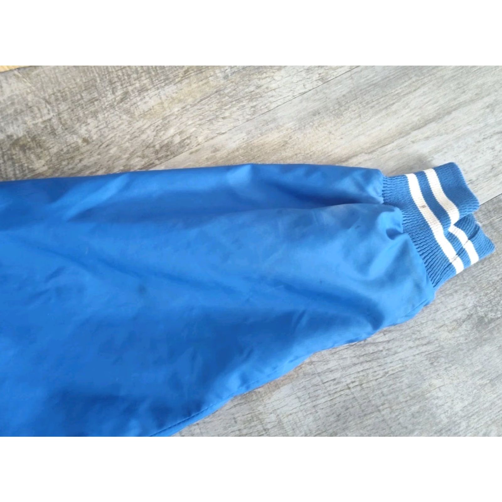 Augusta Sportswear VINTAGE 1987 Michigan ABA BMX Satin Bomber Jacket Men XL Dark Blue 80s Sports Cycling Riding Size US XL / EU 56 / 4 - 4 Thumbnail
