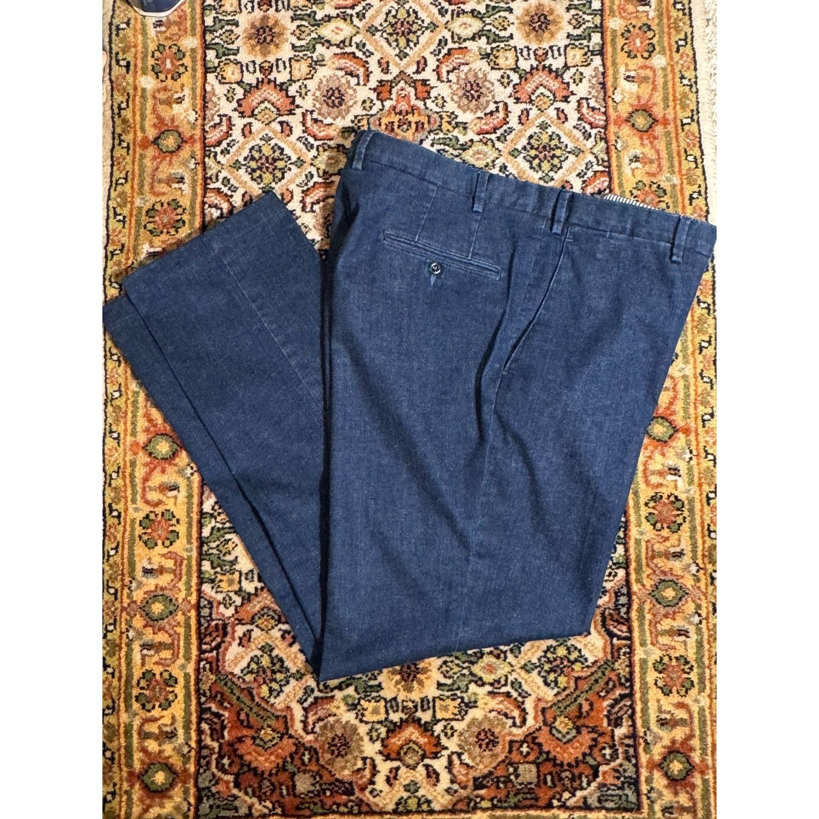 Rubinacci Rubinacci Napoli Denim Indigo Trousers Pants 56IT 37 x31.5 Size US 37 - 1 Thumbnail