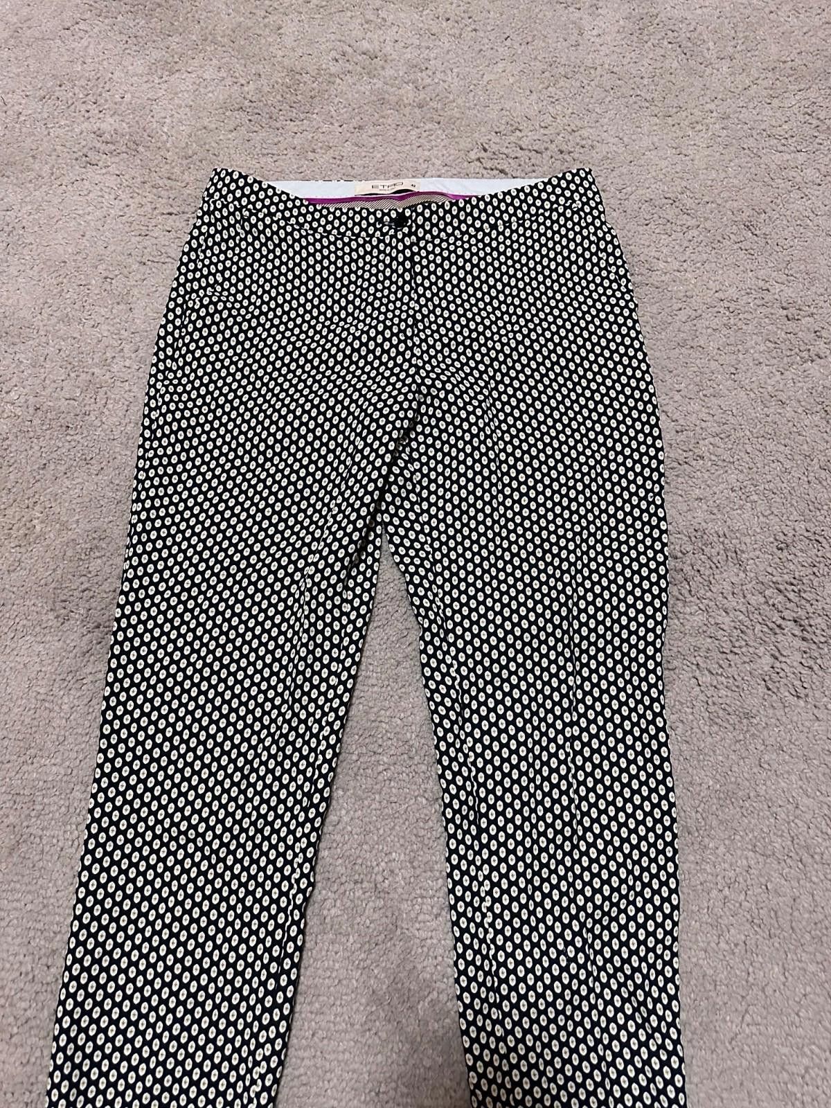 Etro Etro Black and White Geometric Chinos Sz 42 Size 42" / US 20 - 3 Thumbnail