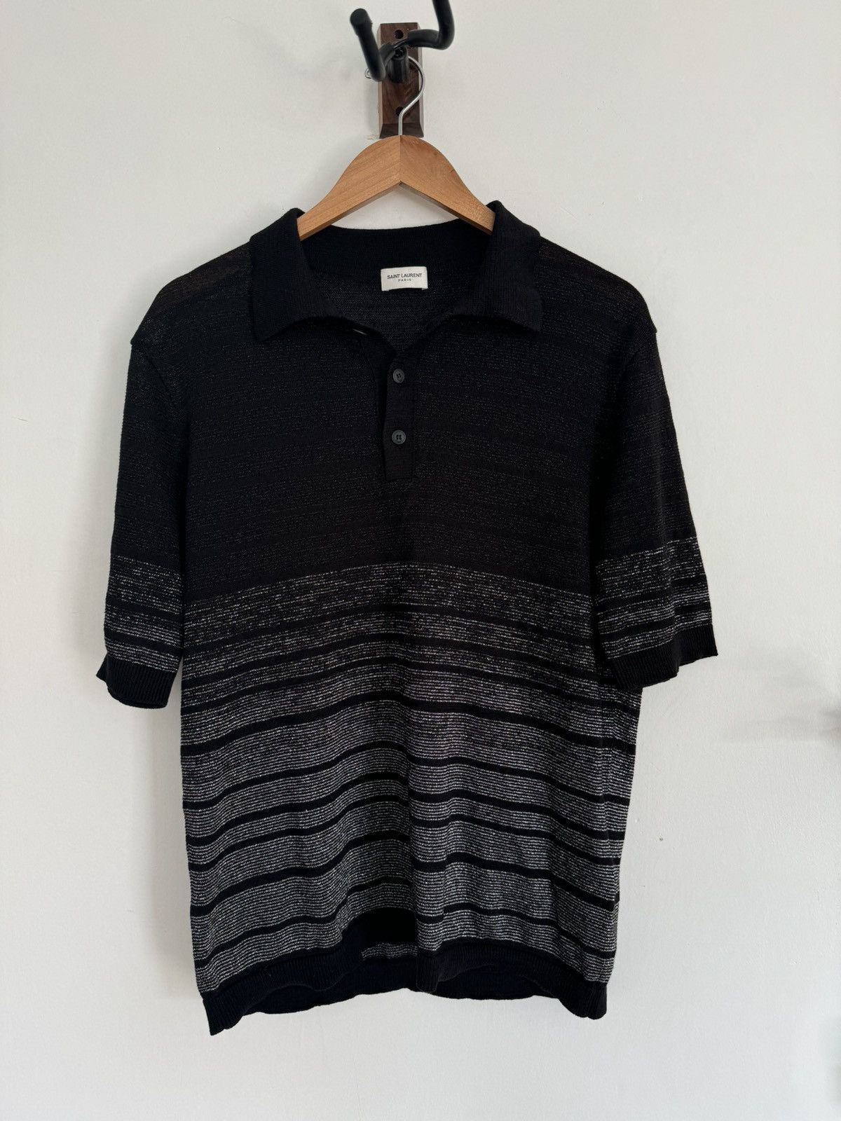 Saint Laurent Paris Metallic Polo Size US L / EU 52-54 / 3 - 2 Thumbnail