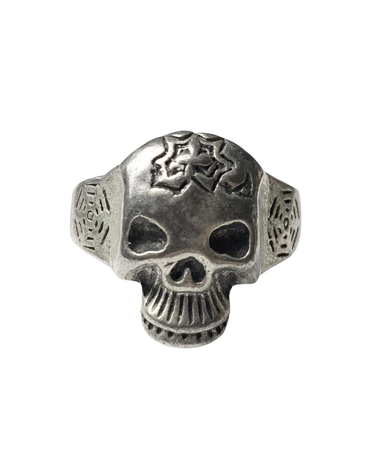 Vintage 2000S JAPANESE MADE SKULL STEEL RING Size ONE SIZE - 2 Thumbnail