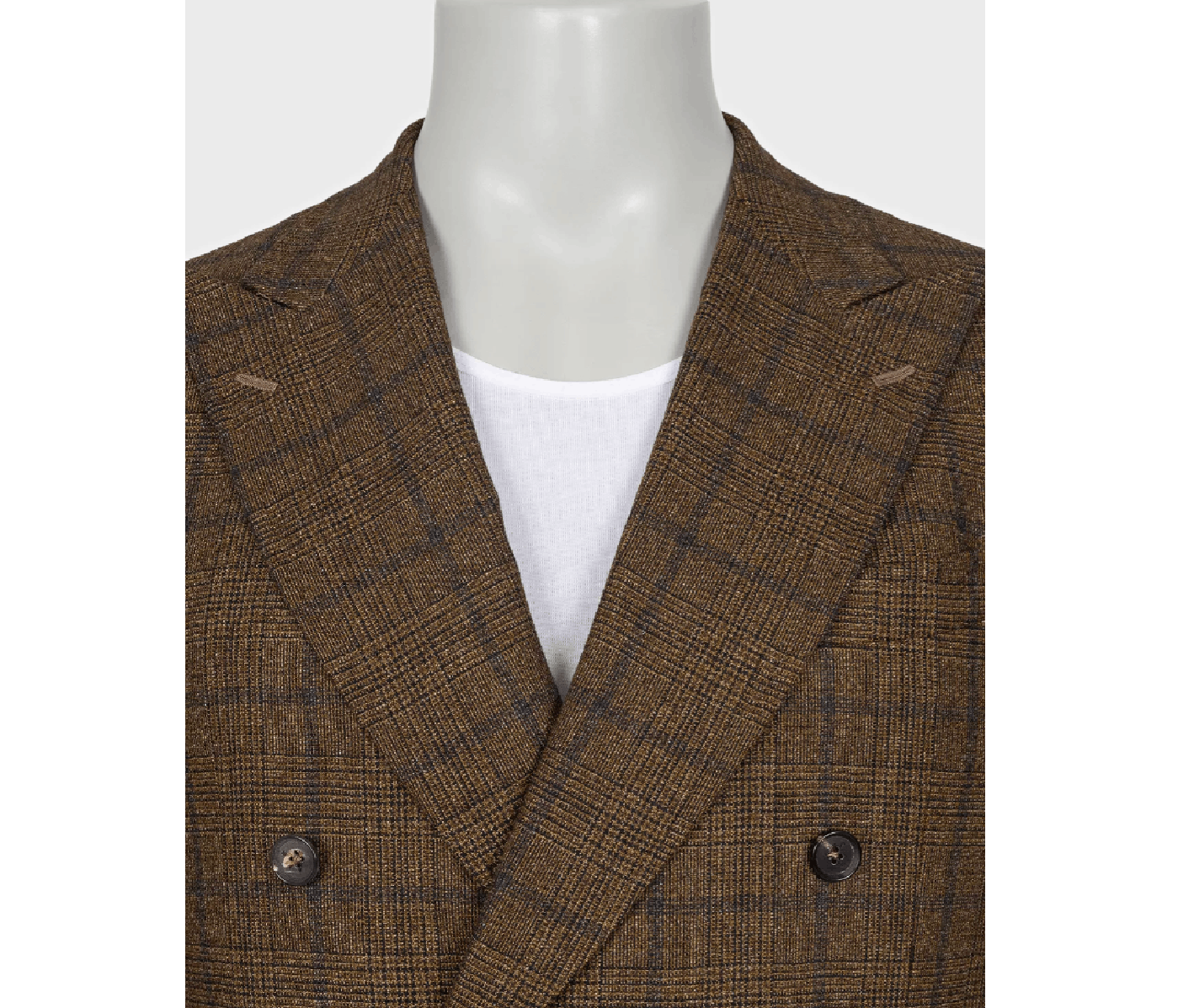 Isaia Isaia men’s brown checkered double-breasted wool jacket Size 50L - 4 Thumbnail
