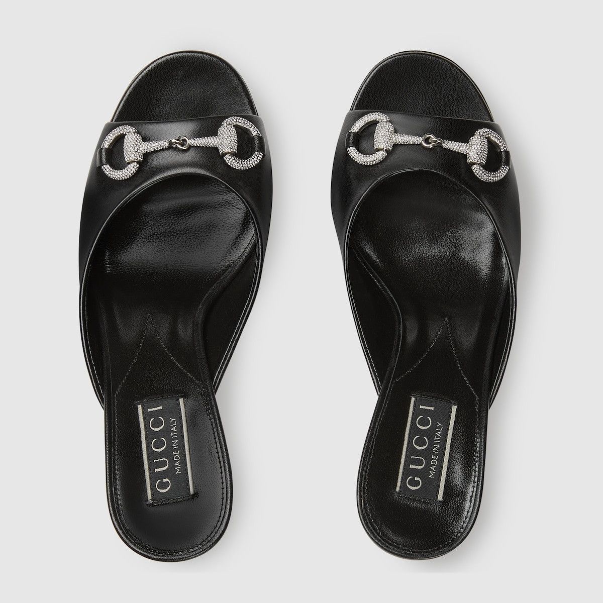 Gucci o1s1wg110425 Women's Mid-Heel Slide Sandals in Black Size US 6.5 / IT 36.5 - 3 Thumbnail