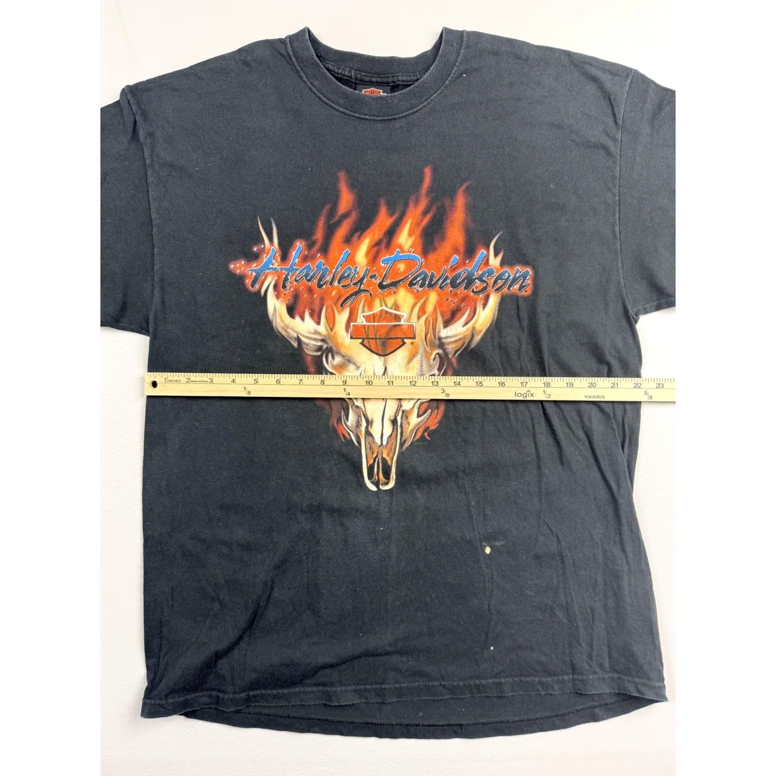 Harley Davidson Vintage Harley-Davidson Shirt Mens XL Flaming Skull Graphic Tee Asheville NC USA Size US XL / EU 56 / 4 - 5 Thumbnail