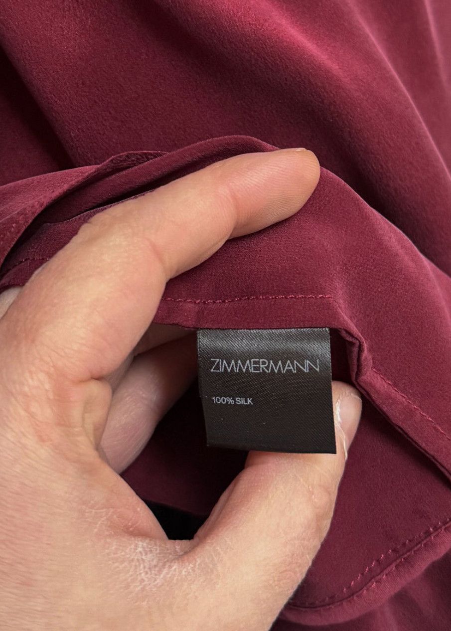 Zimmermann Zimmermann Burgundy Red Washed Silk Ruffle Mini Dress - 0 US Size S / US 4 / IT 40 - 9 Thumbnail