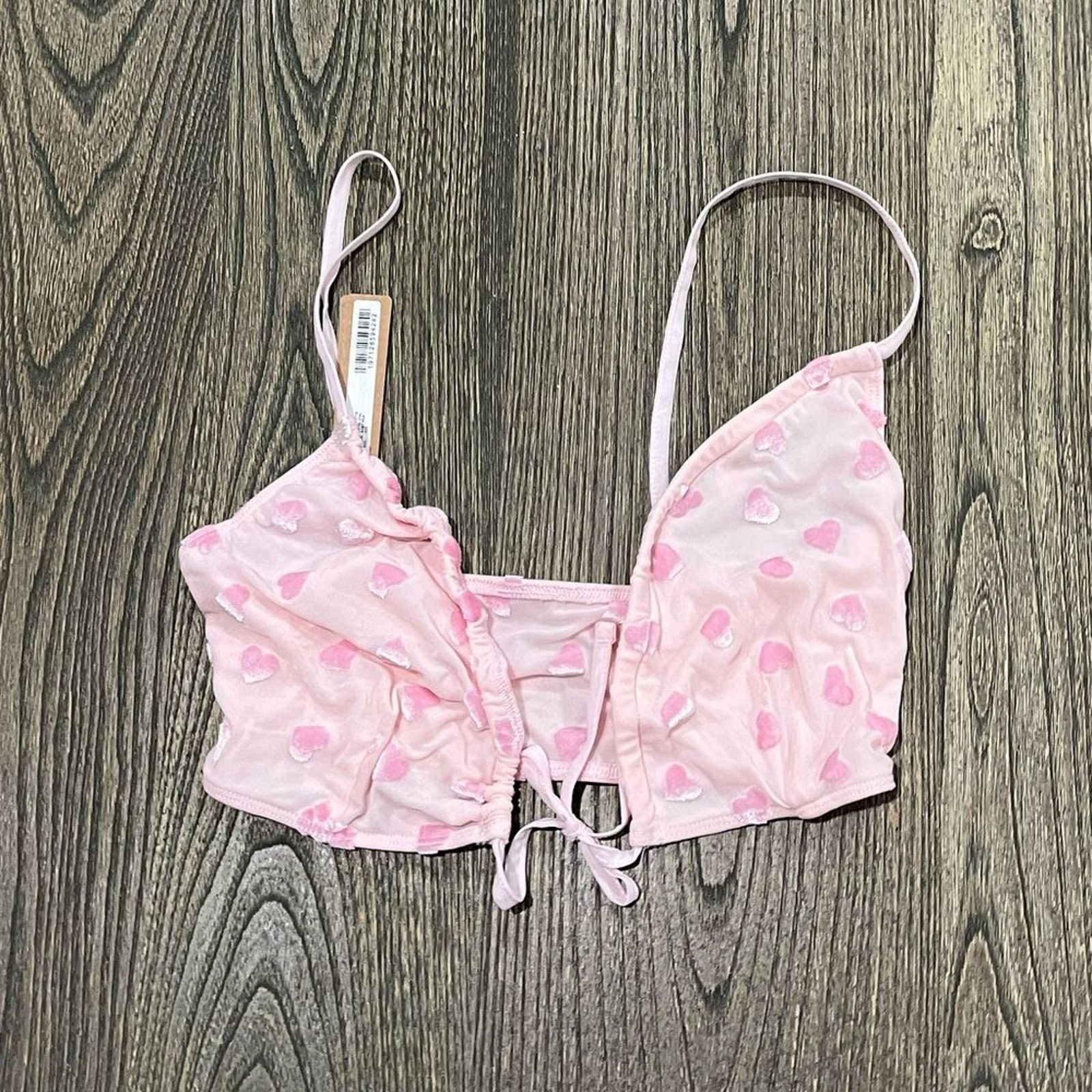 SKIMS NWT Skims Sheer Velvet Tie Front Bralette Adjustable Sz XXS Size ONE SIZE - 1 Thumbnail