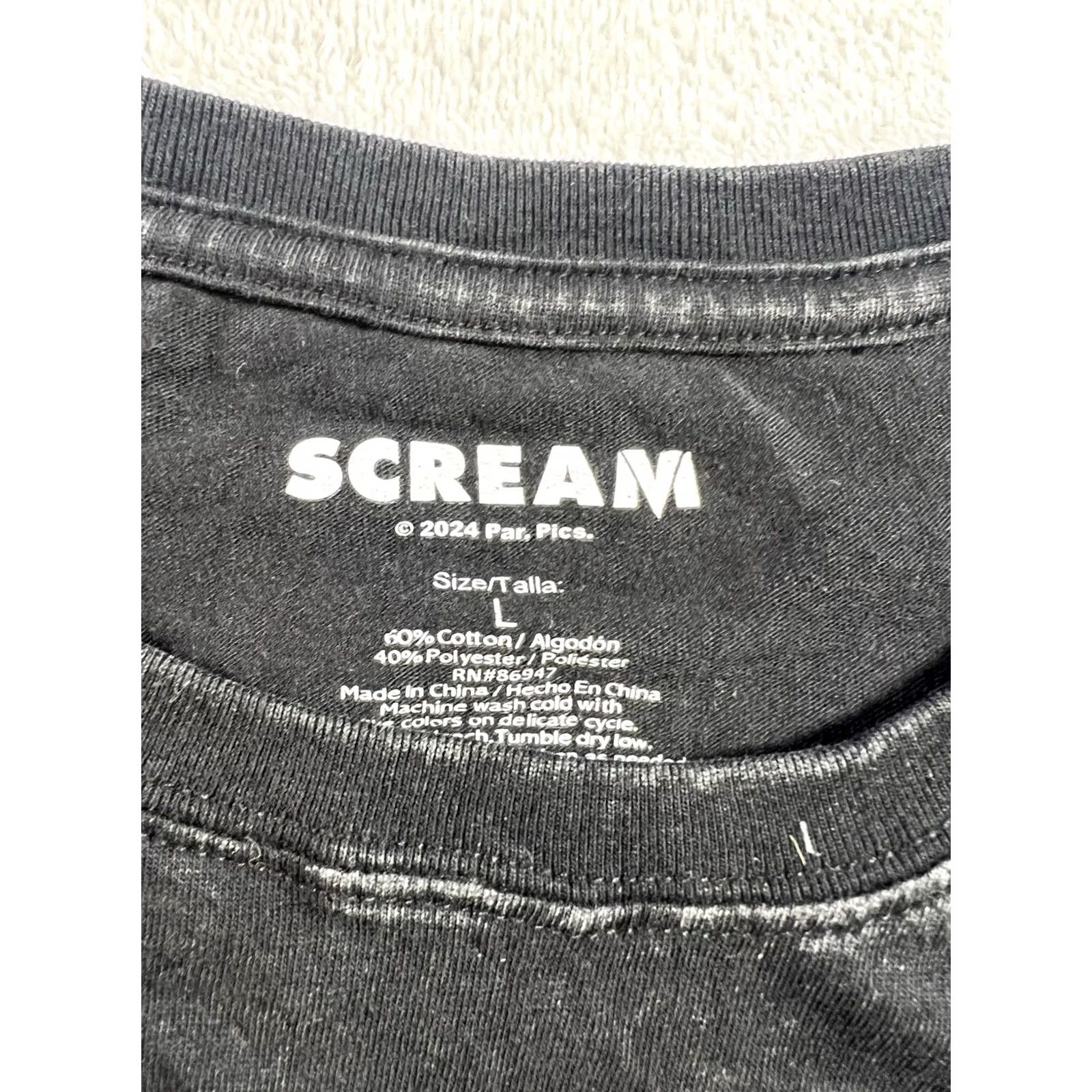 Vintage Scream Shirt Men's Black Ghostface Horror Movie T-Shirt L Size US L / EU 52-54 / 3 - 5 Thumbnail