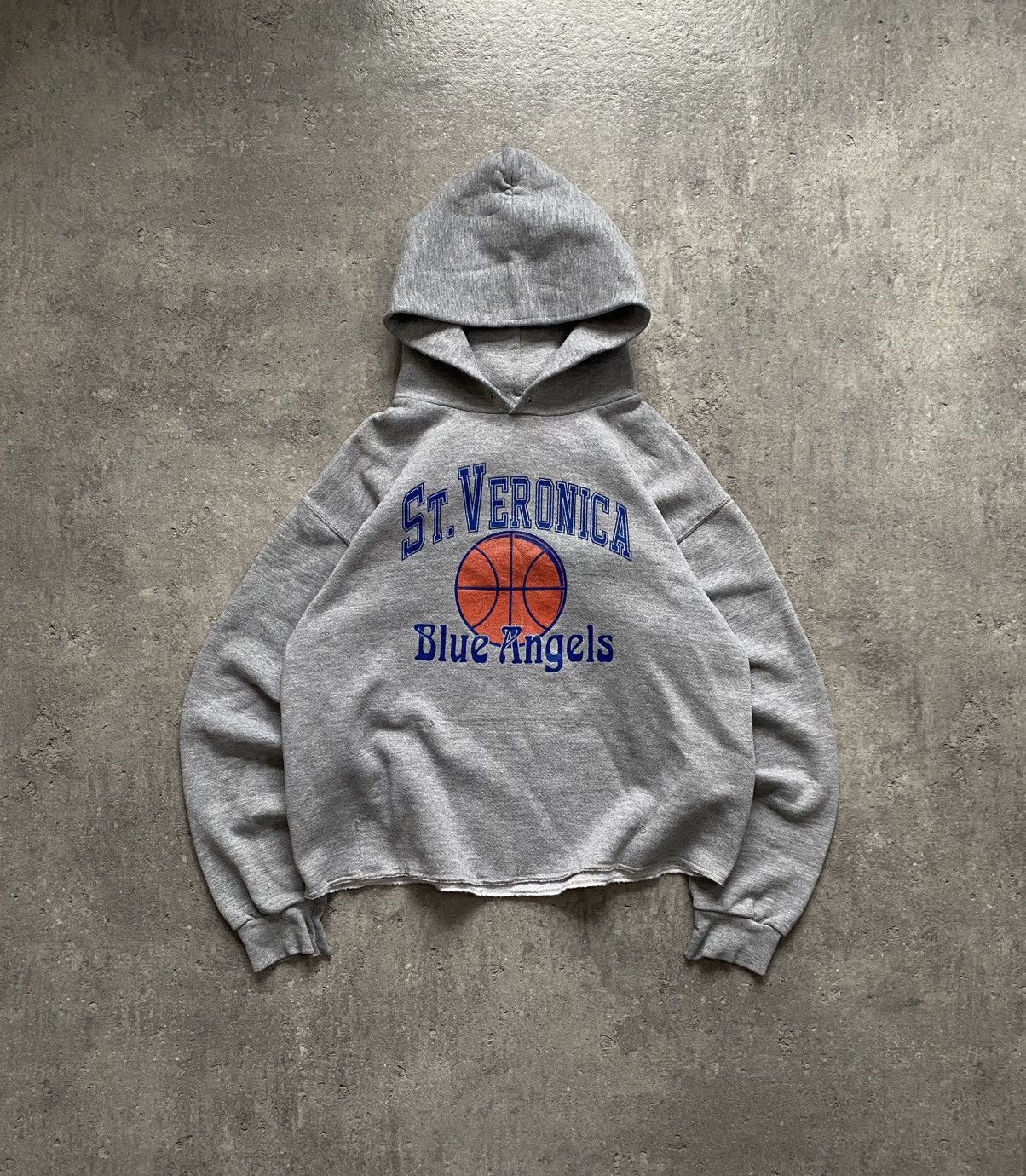 Unsound Rags × Vintage Vintage 90’s Distressed Grey Cropped Hoodie Blue Angels Size US M / EU 48-50 / 2 - 1 Thumbnail