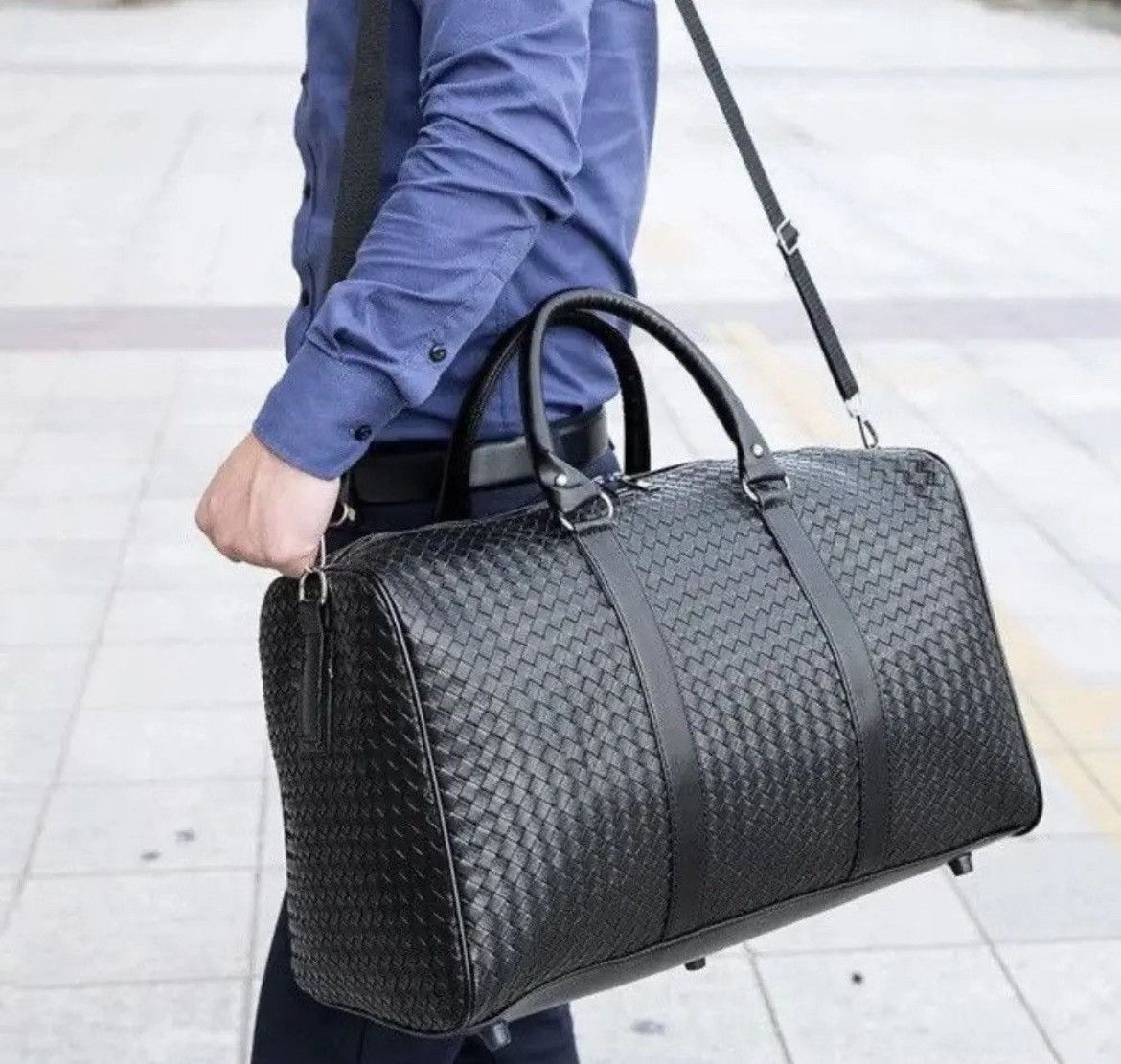 Japanese Brand × Vintage Outdoor retro woven travel duffle bag pu leather Size ONE SIZE - 1 Thumbnail