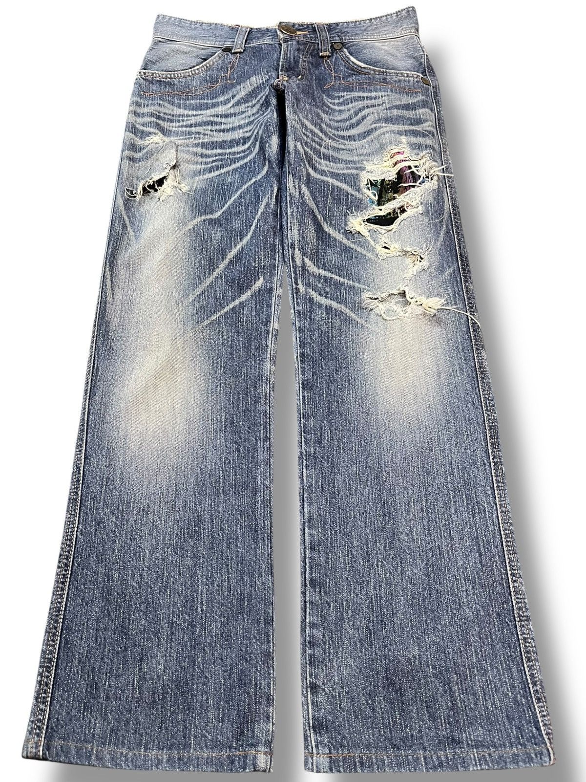 Edwin Vintage Edwin 503 Bluetrip Rainbow Model Whiskering Denim Size US 29 - 1 Thumbnail