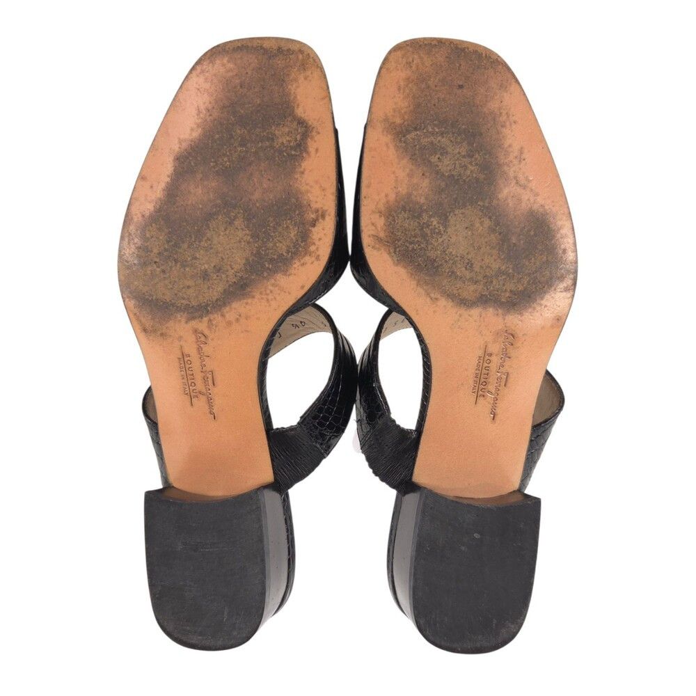Salvatore Ferragamo Vintage Salvatore Ferragamo Croc Embossed Gancini Sandal 4.5 Size US 4.5 / IT 34.5 - 8 Thumbnail