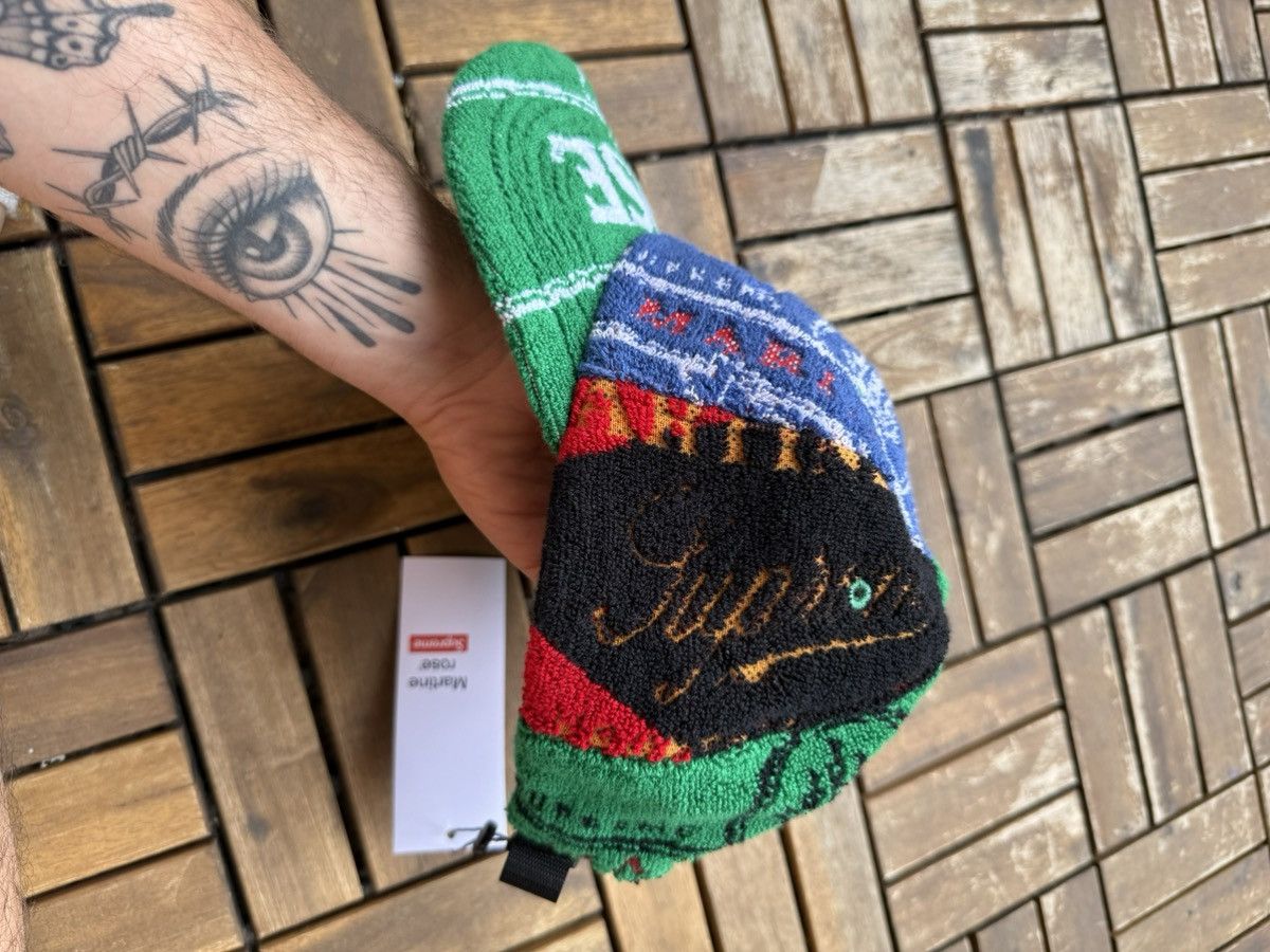 帽子 supreme martine rose pile cap Supreme x Martine Rose Towel 6-Panel Cap Black Natural Green