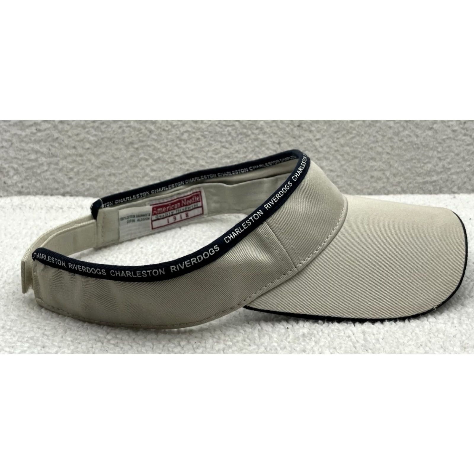 American Needle American Needle Visor Mens Beige MILB Charleston Riverdogs Logo Hook Loop Size ONE SIZE - 4 Thumbnail