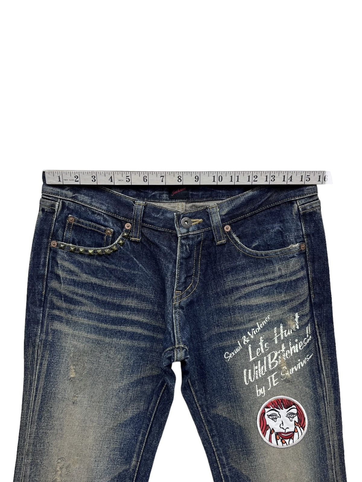 JACKROSE JACKROSE MudWash Studded Ripped Punk Flare Hysteric Style💥 Size US 30 / EU 46 - 13 Thumbnail
