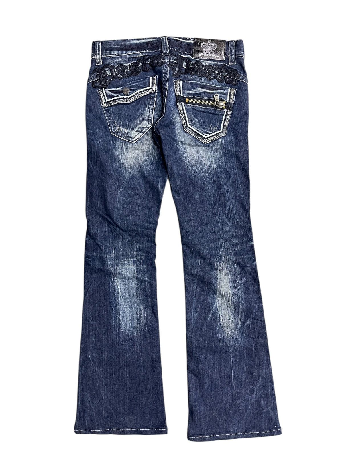Japanese Brand Japanese Punk Indigo Flare Lightning Wash Pasta Denim Size US 29 - 2 Thumbnail