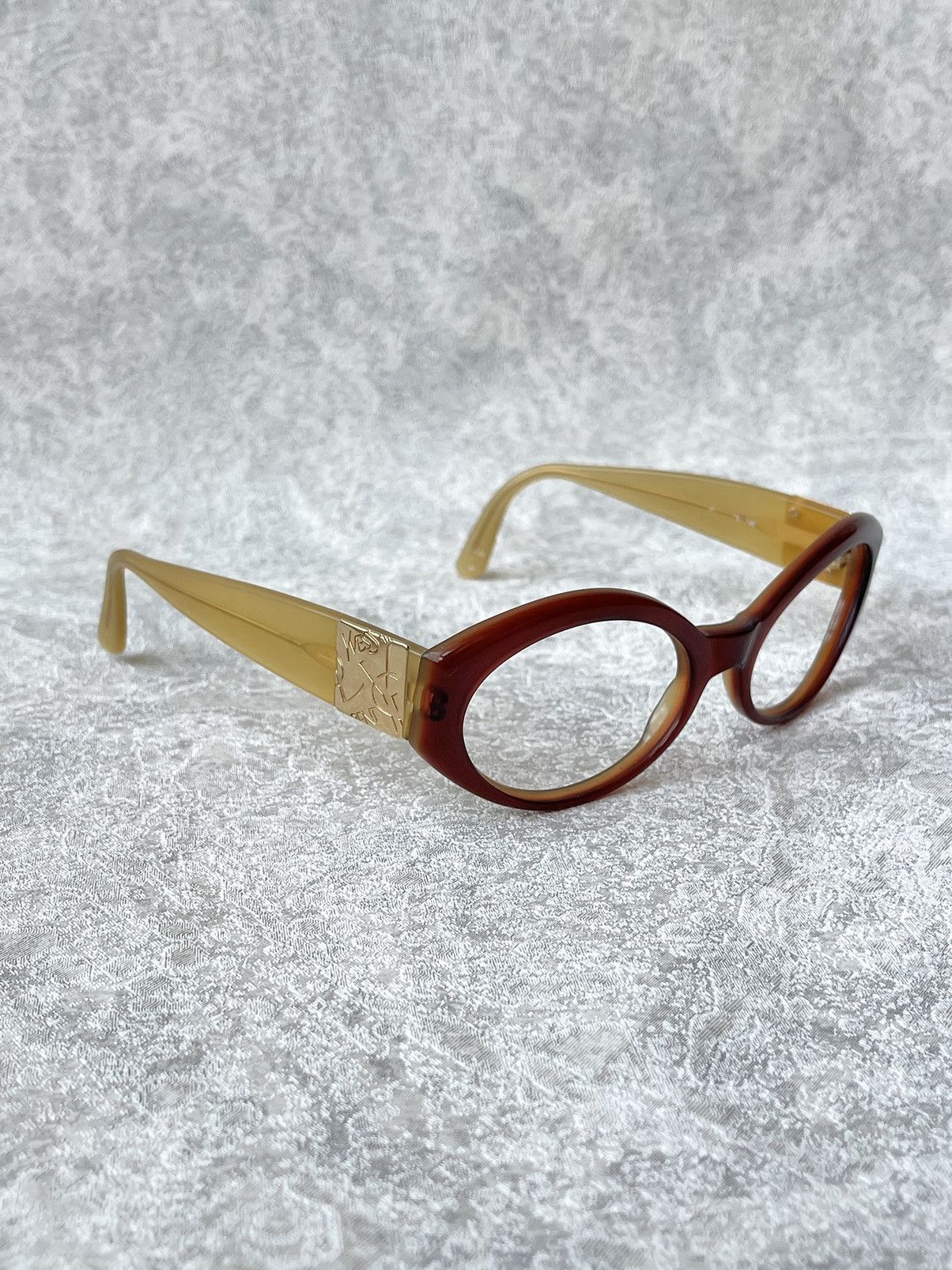 Yves Saint Laurent Vintage Yves Saint Laurent YSL Logo Oval Cat-Eye Glasses Size ONE SIZE - 1 Thumbnail