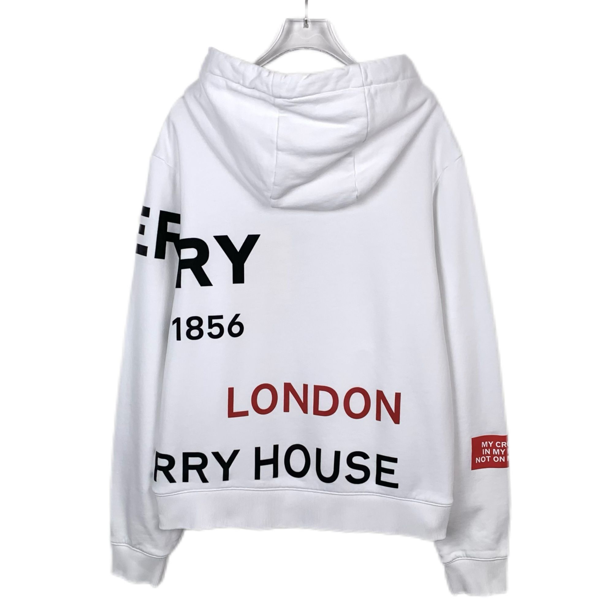 Burberry Burberry White Logo Print Cotton Hooded Sweatshirt (Size M) Size US M / EU 48-50 / 2 - 7 Thumbnail