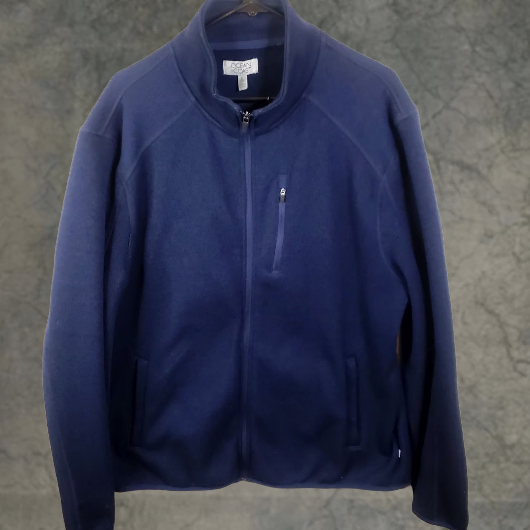 Vintage Ocean Coast Men's L Blue Fleece Long Sleeve Full Zip Jacket Front Zip Pocket Size US L / EU 52-54 / 3 - 1 Thumbnail