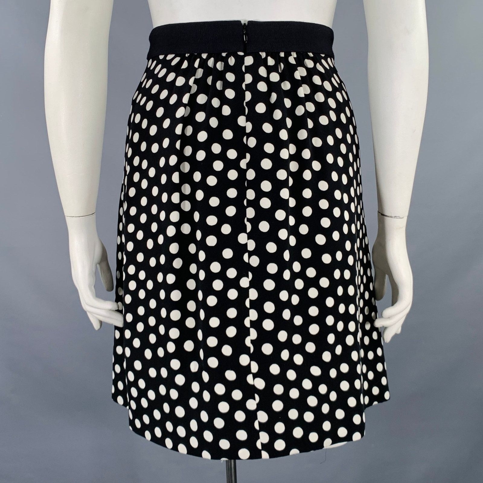 Akris AKRIS Size 12 Black White Polka Dot Short Skirt Size 34" / US 12 / IT 48 - 2 Thumbnail