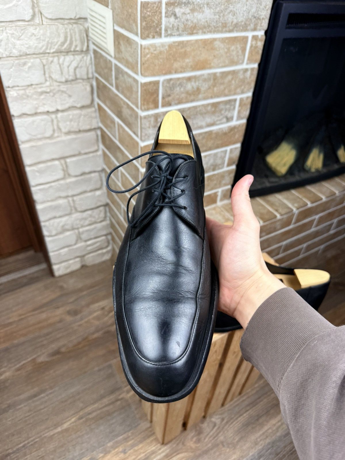 Gucci Gucci Black Leather Oxford Shoes Size US 12.5 / EU 45-46 - 12 Thumbnail