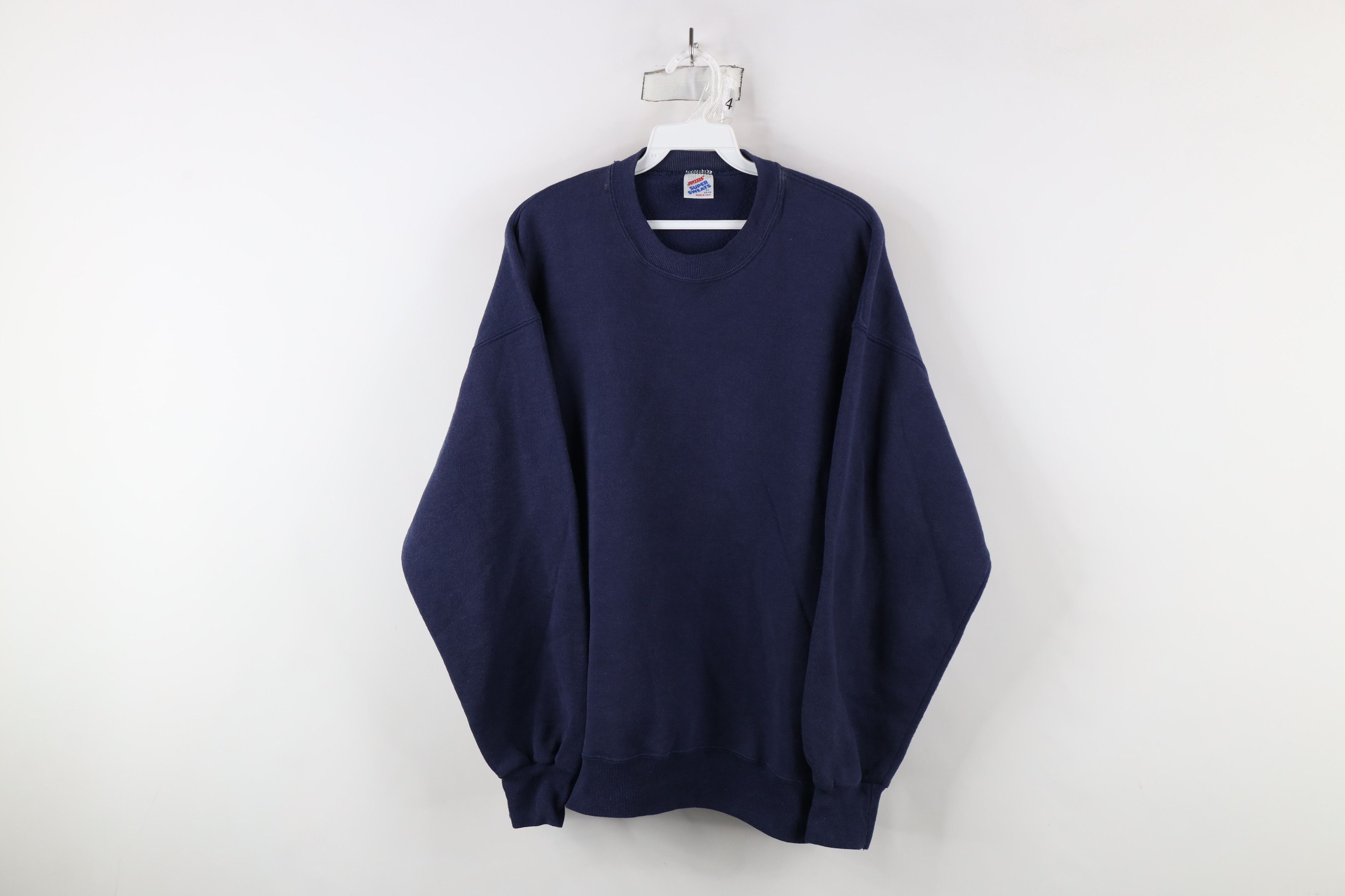 Vintage Vintage 90s Streetwear Faded Blank Crewneck Sweatshirt USA Size US XL / EU 56 / 4 - 1 Thumbnail