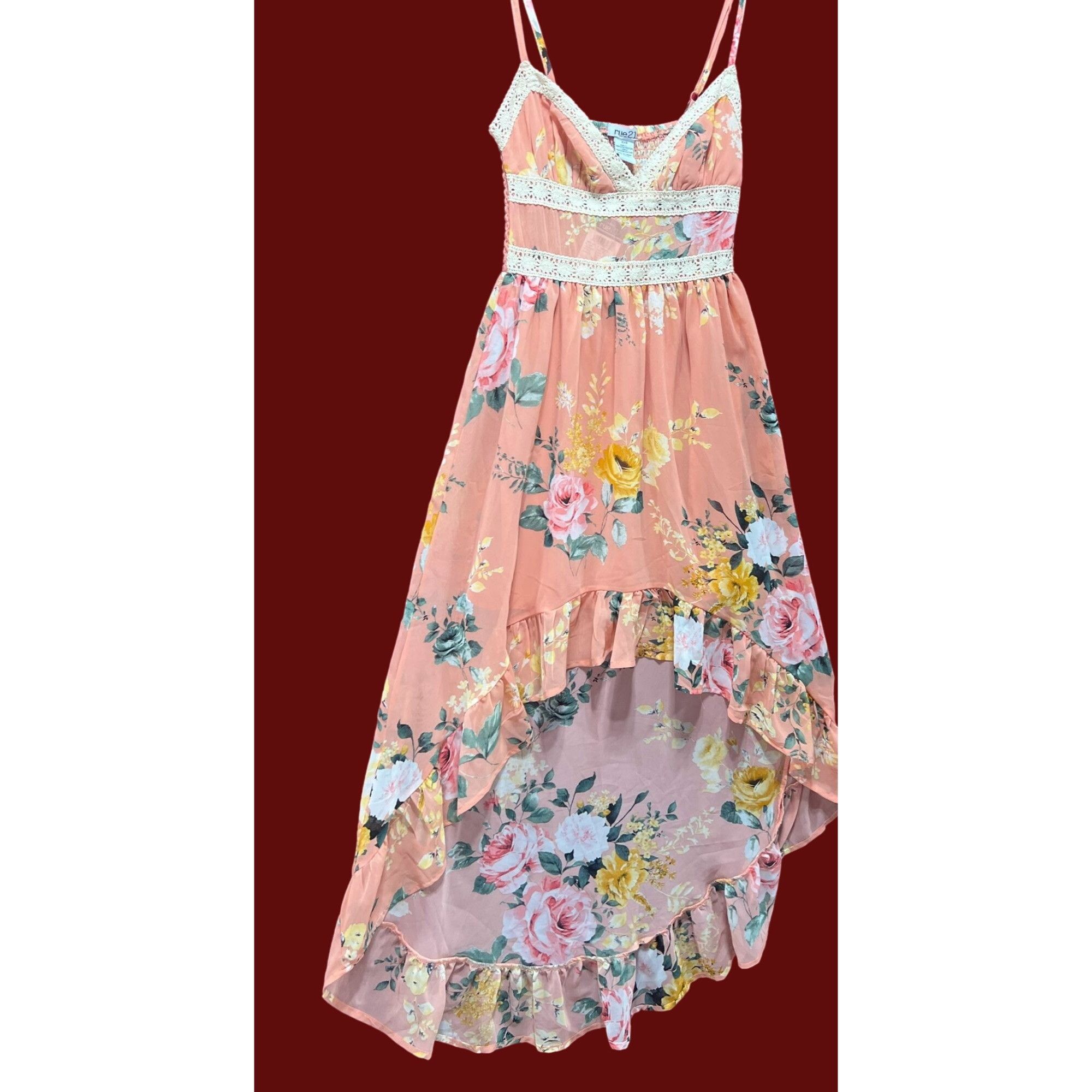 rue21 Rue 21 - Women's Sumer Sleeveless High Low Hem Ruffle Floral Size XXS / US 00 / IT 34 - 22 Thumbnail