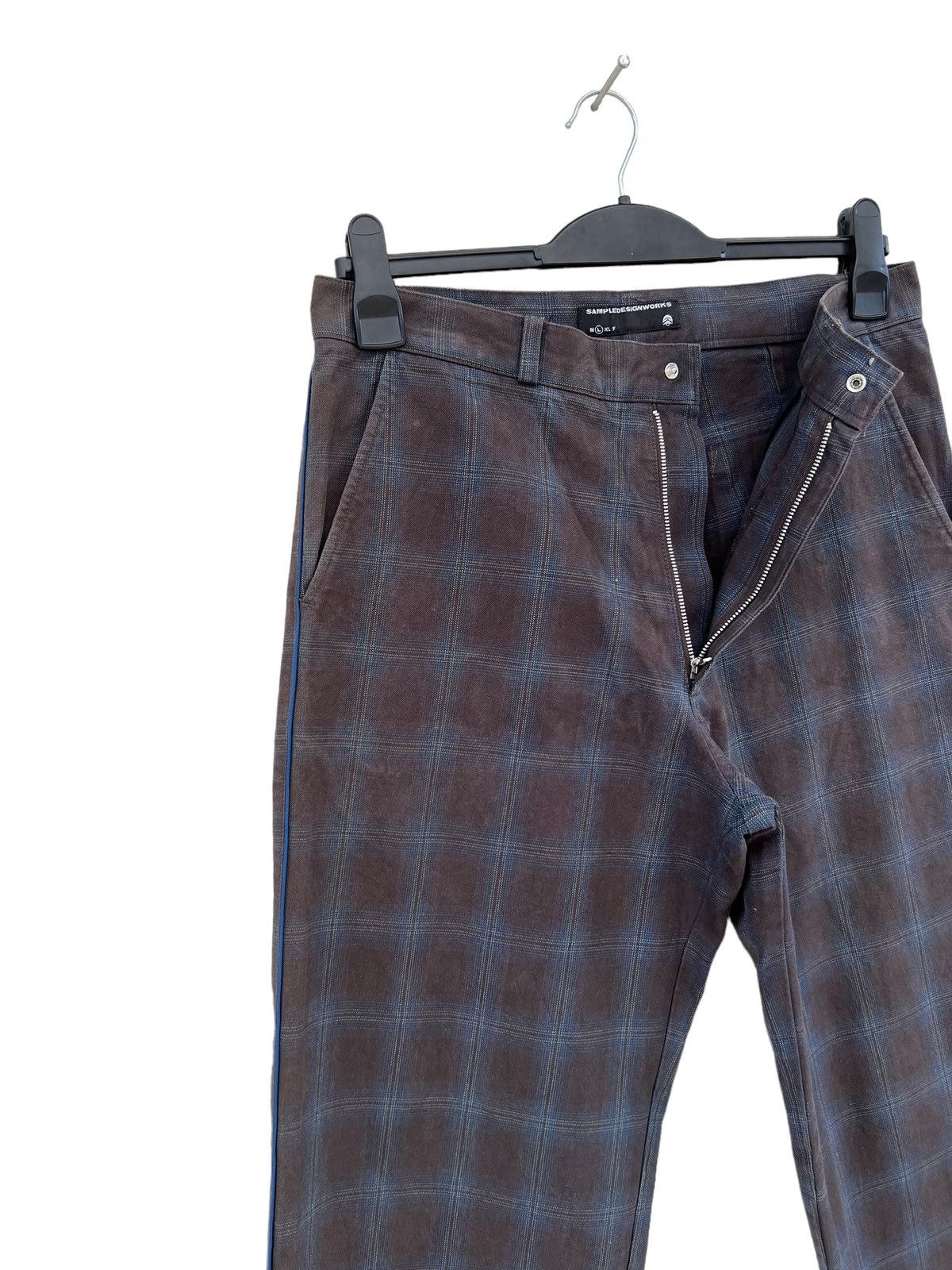 Vintage SAMPLE DESIGN WORKS Japan Shadow Plaid Cargo Trouser Pant Size US 32 / EU 48 - 8 Thumbnail