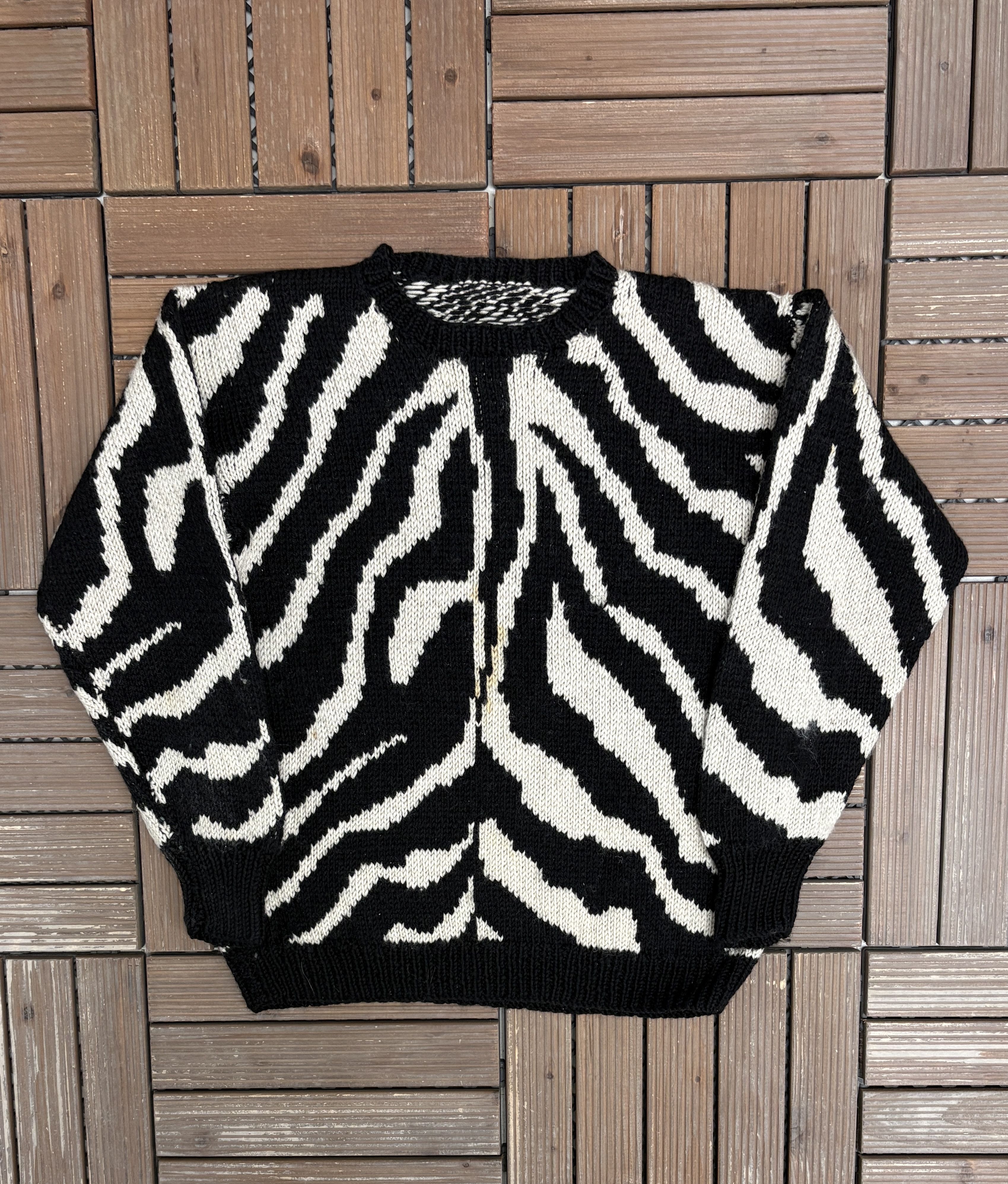 Vintage Abstract Pattern Vintage Black Knit Sweater Size US S / EU 44-46 / 1 - 1 Thumbnail