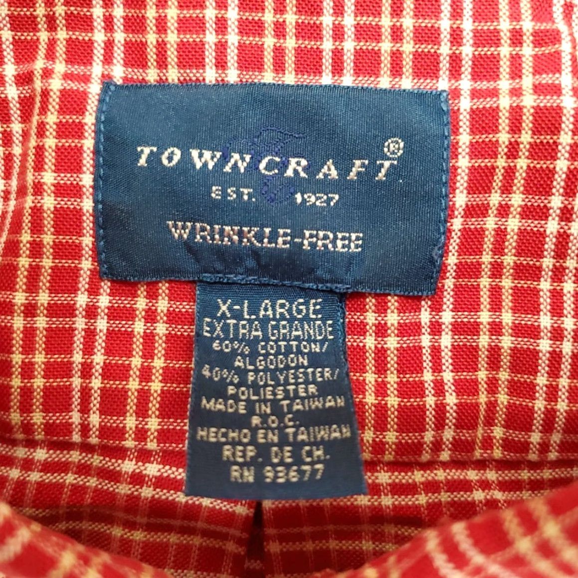 Vintage VINTAGE Towncraft Shirt Mens XL Red Plaid Wrinkle Free Grandpa Retro 80s 90s Dad Size US XL / EU 56 / 4 - 5 Thumbnail