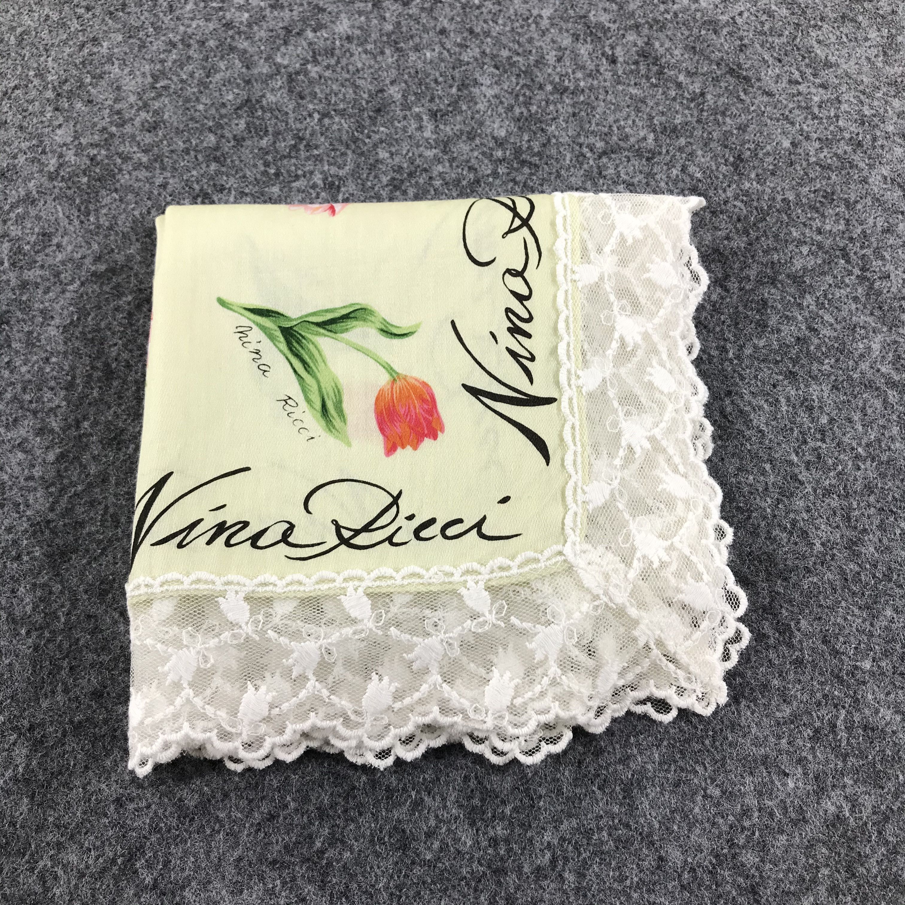 Nina Ricci Nina Ricci Floral Handkerchief Neckerchief Bandana H387 Size ONE SIZE - 6 Thumbnail