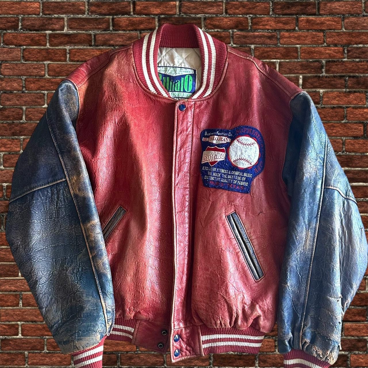 Vintage Vintage major buffalo league genuine leather jacket Size US M / EU 48-50 / 2 - 1 Thumbnail