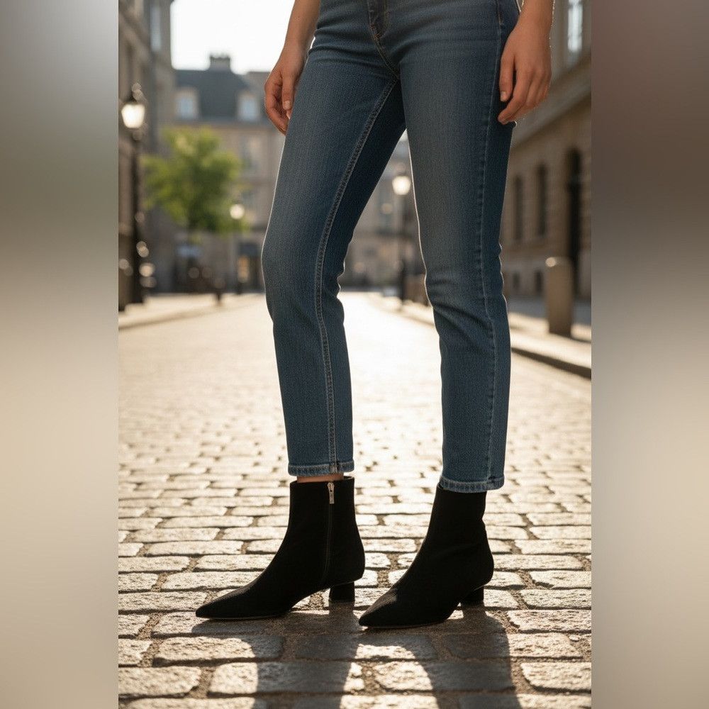Robert Clergerie Clergerie “Sage” Black Stretch Suede Sock Booties EU 38 NEW Size US 7.5 / IT 37.5 - 2 Thumbnail