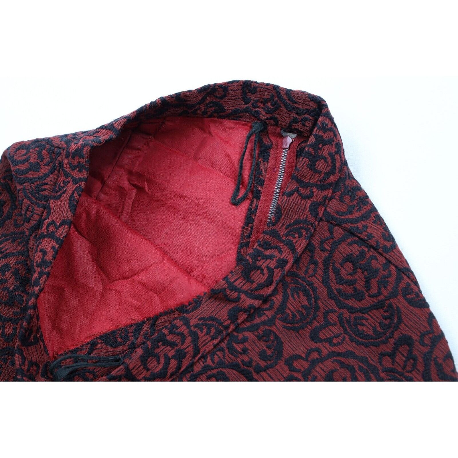 Vintage Vintage 50s 60s Rockabilly Goth Jacquard Paisley Skirt Size 28" / US 6 / IT 42 - 6 Thumbnail