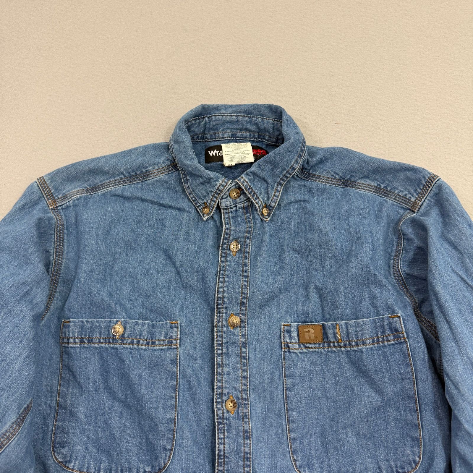 Wrangler Vintage Wrangler Riggs Workwear Denim Shirt Men's XLT Blue Size US XL / EU 56 / 4 - 3 Thumbnail