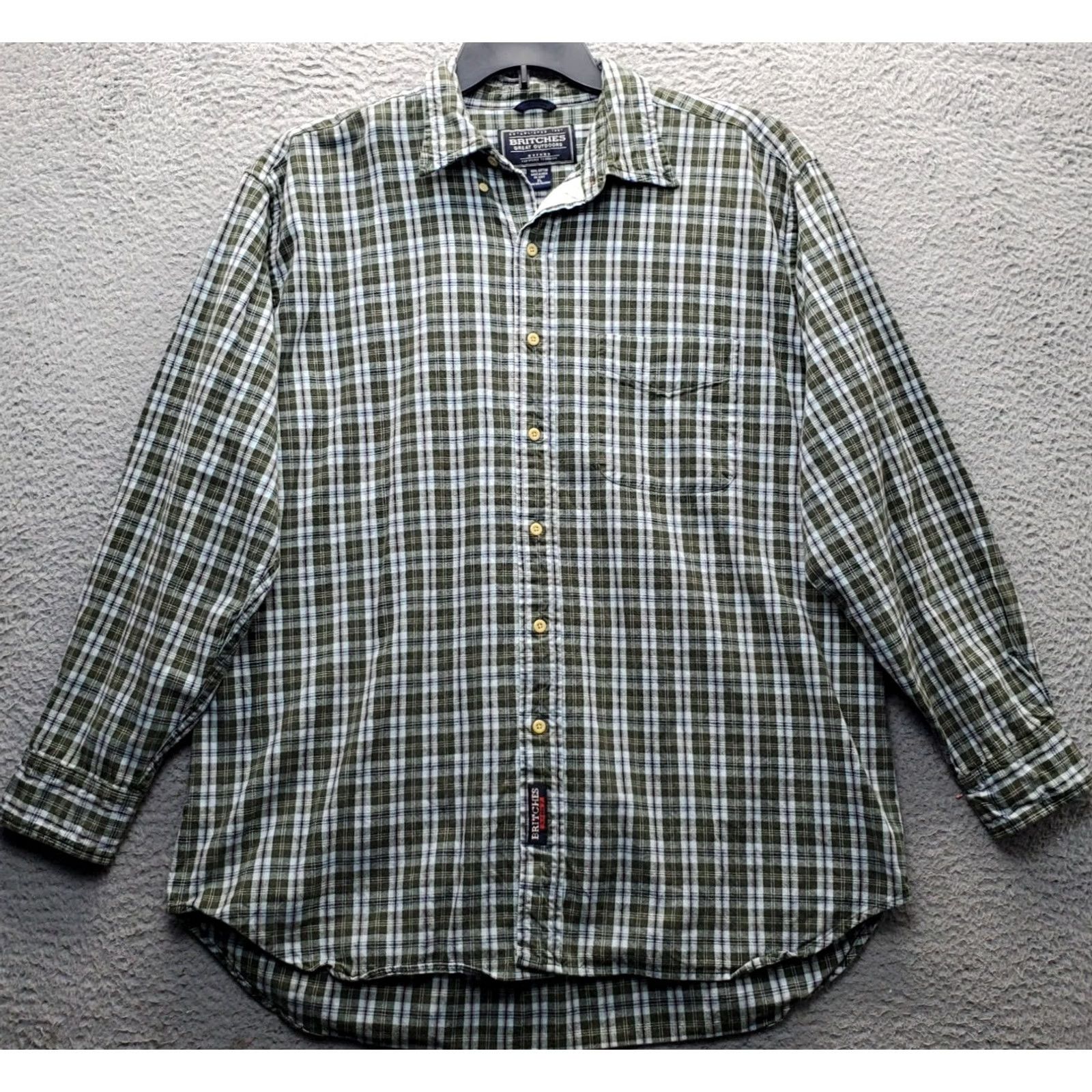 Greats Britches Great Outdoors Flannel Oxford Shirt Men XL Multicolor Plaid Button Down Size US XL / EU 56 / 4 - 2 Thumbnail