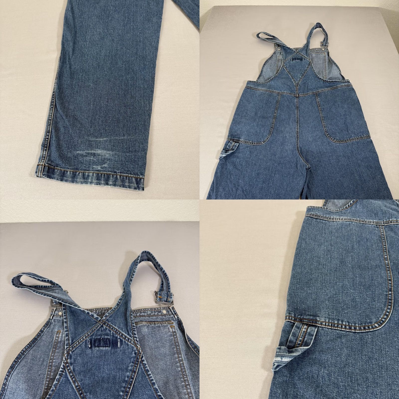 Calvin Klein VINTAGE Calvin Klein Jeans Overalls Mens XL Blue Denim Bib Carpenter Pants 90s Size US 36 / EU 52 - 10 Thumbnail