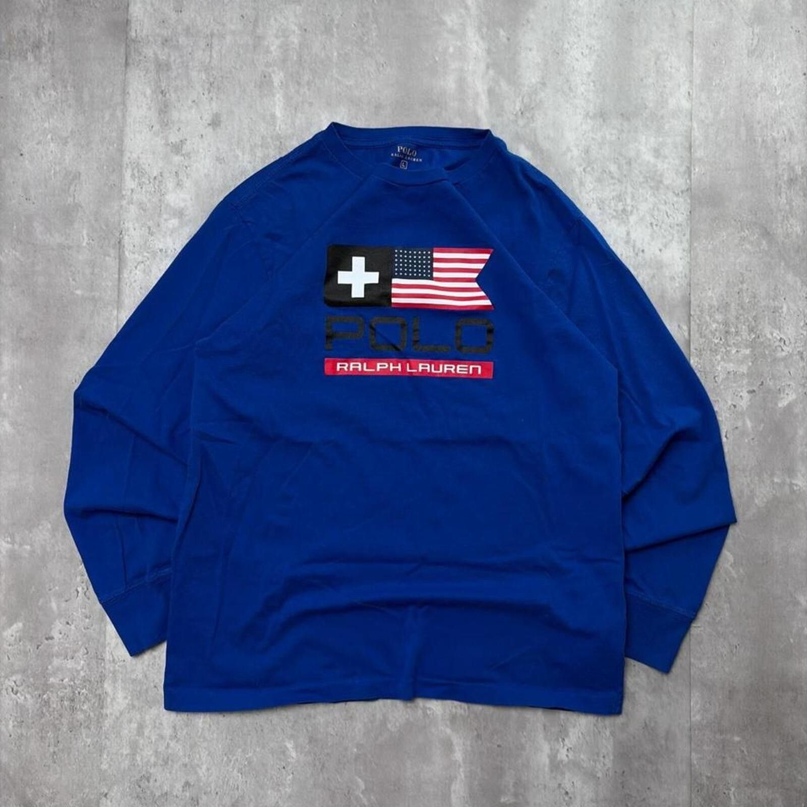 Polo Ralph Lauren Y2K Navy Polo Ralph Lauren USA Flag Long Sleeve Shirt Size US S / EU 44-46 / 1 - 1 Thumbnail
